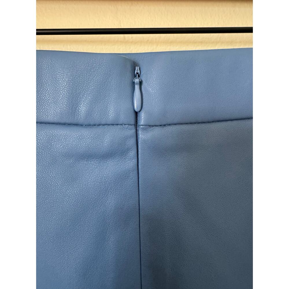 Maree Pour Toi Blue Faux Leather Wrap Skirt Size 12 - Picture 10 of 15
